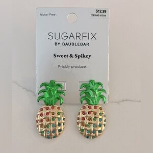 Sugarfix Baublebar “sweet and spiked” pineapple earrings